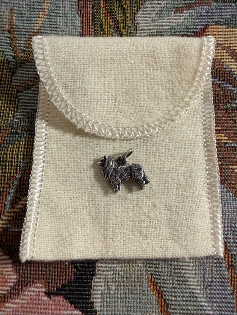 Retired collie dog charm